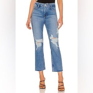 Good American Indigo Good Icon High Waist Crop Straight Leg Jean